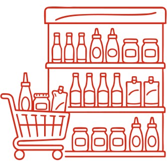 Retailers and supermarket suppliers support icon